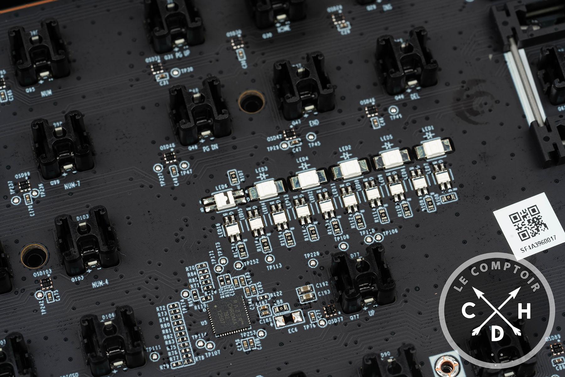 Razer Huntsman V3 Pro : indicateurs LEDs, l'envers du décor